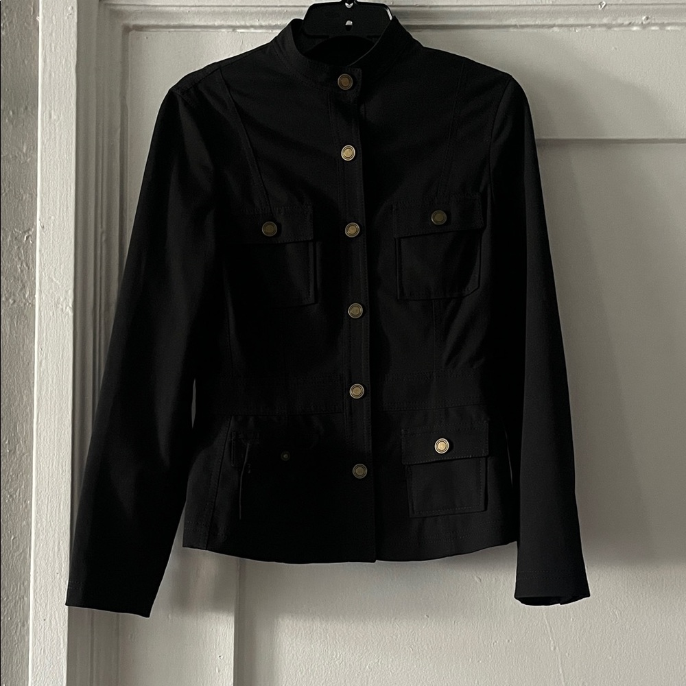The Limited Black Utility Jacket with Gold Accents